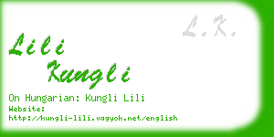 lili kungli business card